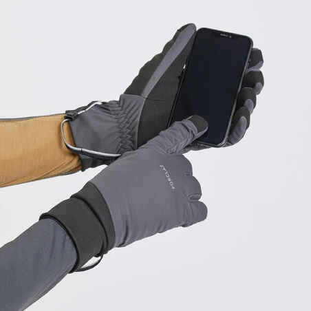 Adult mountain trekking windproof touchscreen gloves - MT900 grey