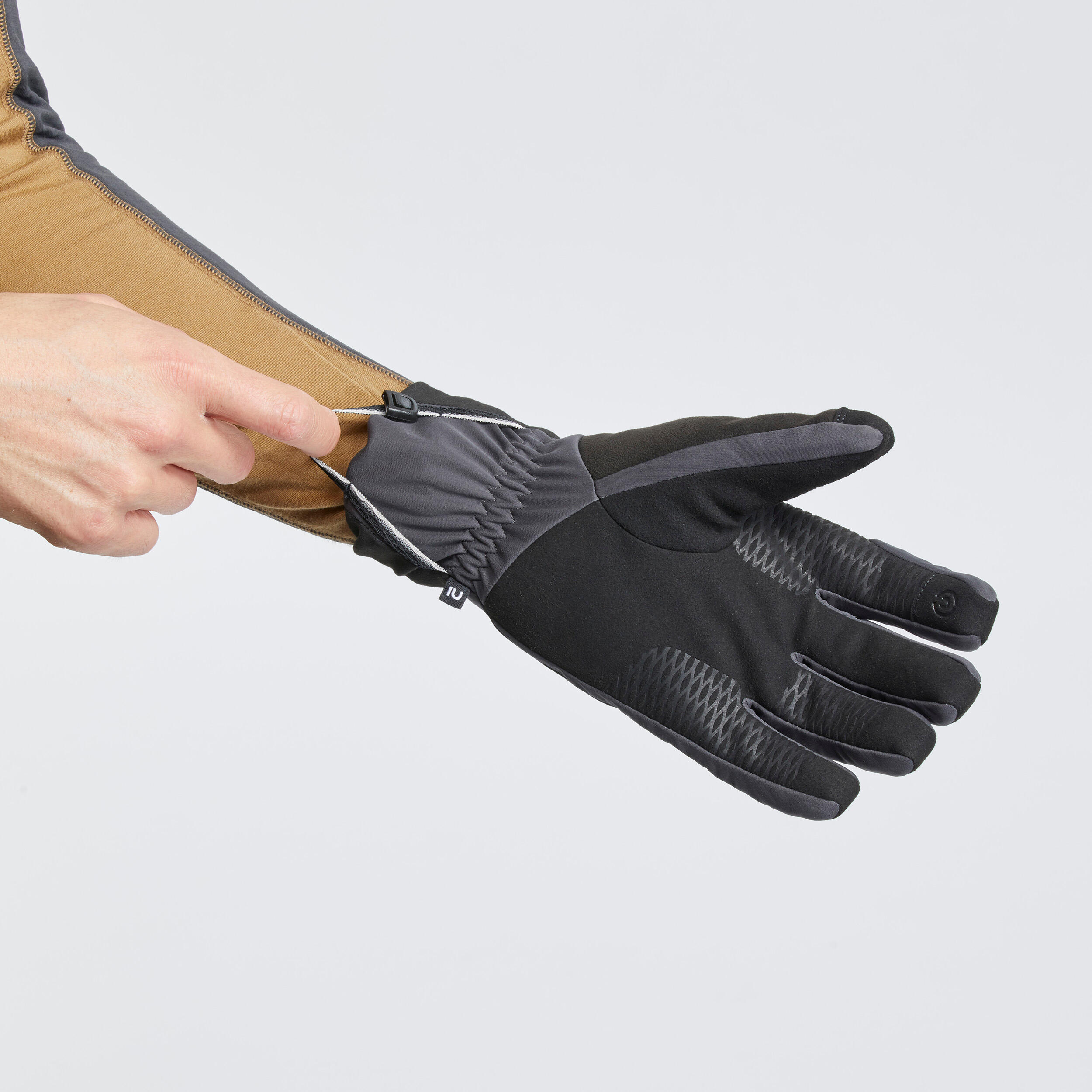 Adult mountain trekking windproof touchscreen gloves - MT900 grey 7/12