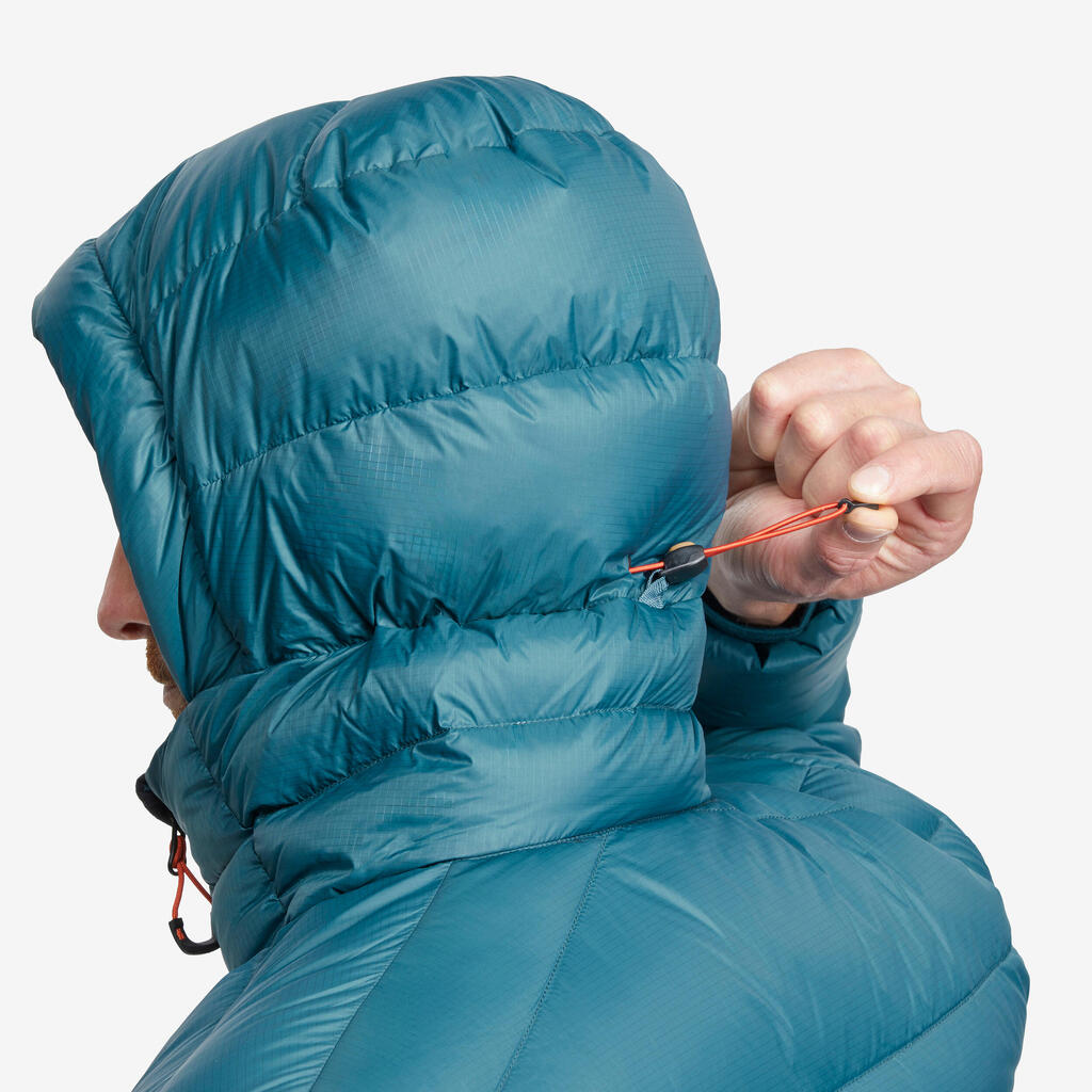 Pánska páperová bunda MT500 na horskú turistiku s kapucňou do -10 °C 