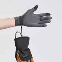 Adult Mountain Trekking Merino Wool Liner Gloves - MT500 Grey