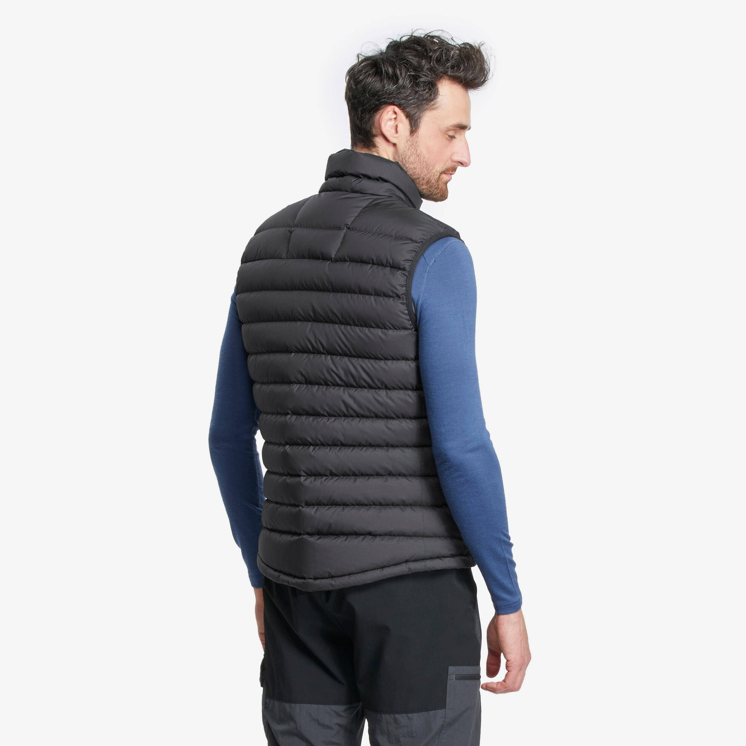 Men’s Mountain Trekking Sleeveless Down Gilet - MT500 Black -  4