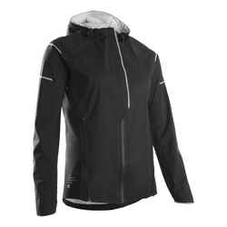 WOMEN'S WATERPROOF WINDPROOF JACKET - KIPRUN RAIN+ - BLACK