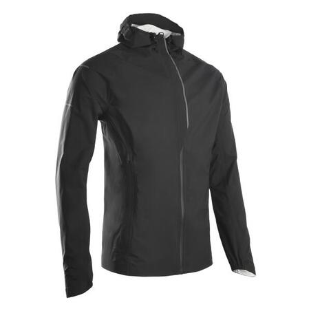 Куртка чоловіча Rain+ для бігу водонепроникна вітронепроникна чорна
