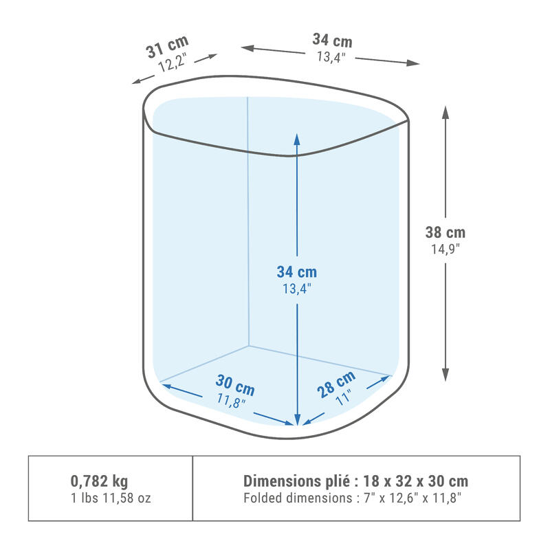 Nevera portátil flexible 20 Litros Quechua Compact