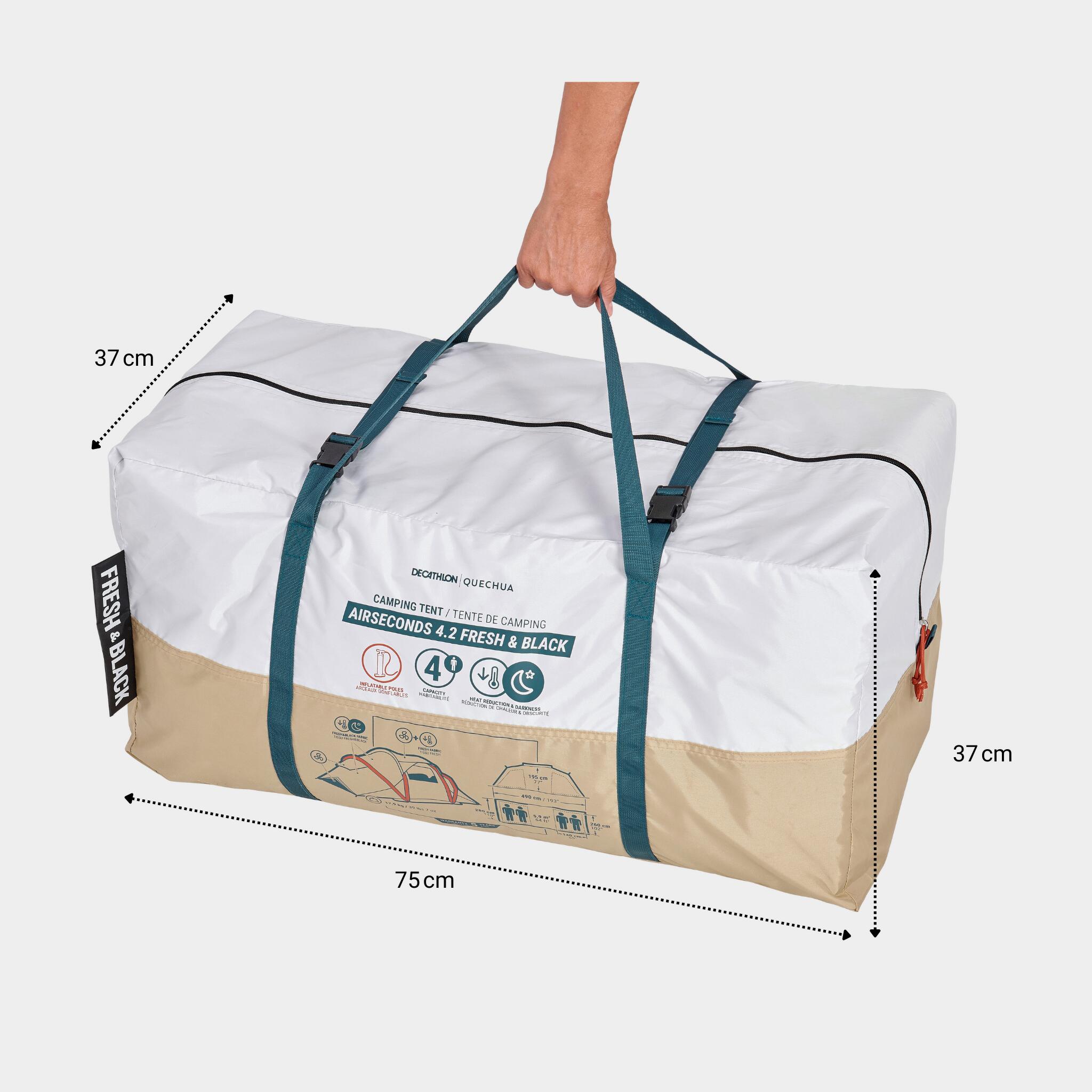 Tienda de campaña familiar 4 personas hinchable Quechua Airseconds 4.2 F&B 3/11