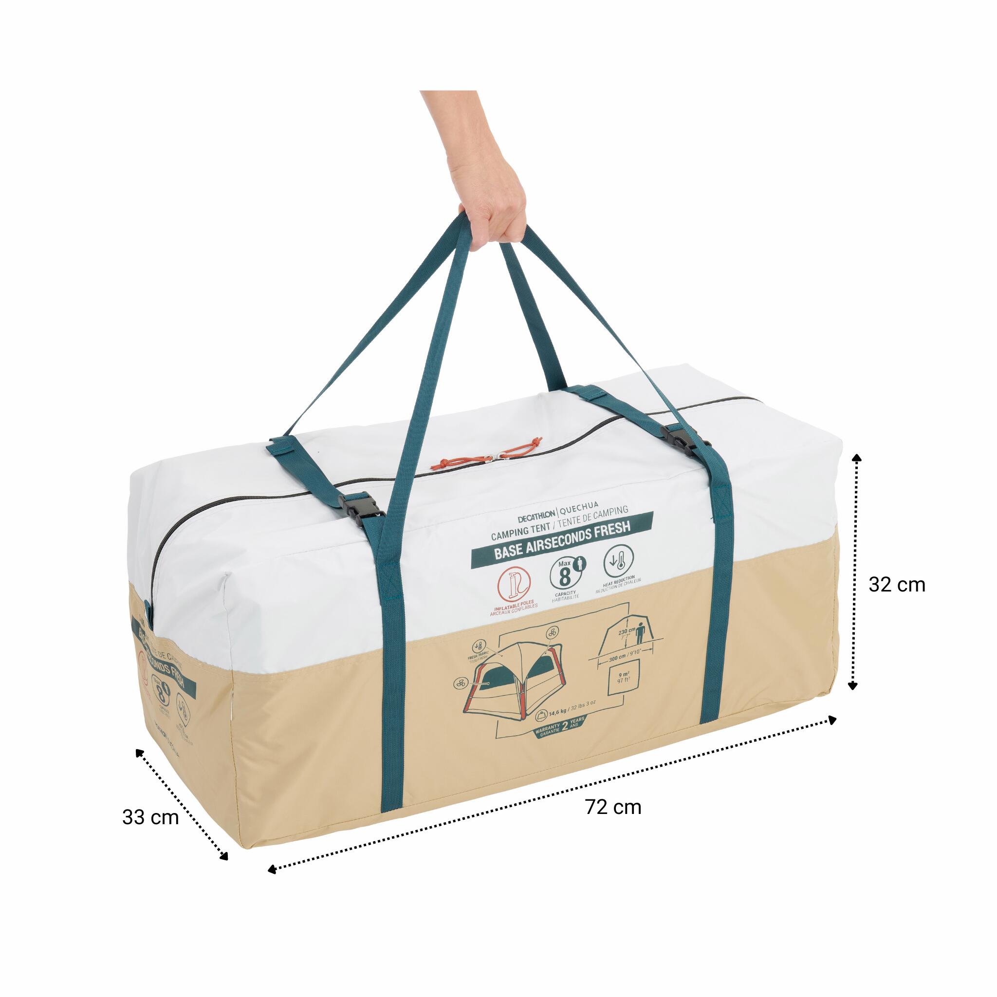 Carpa hinchable habitáculo 8 personas UPF50+ Quechua Base Airseconds Fresh 3/13