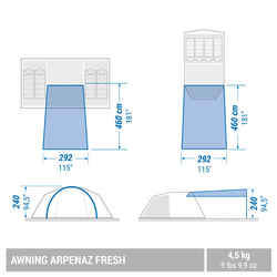 Camping Awning Arpenaz Fresh - 6 People