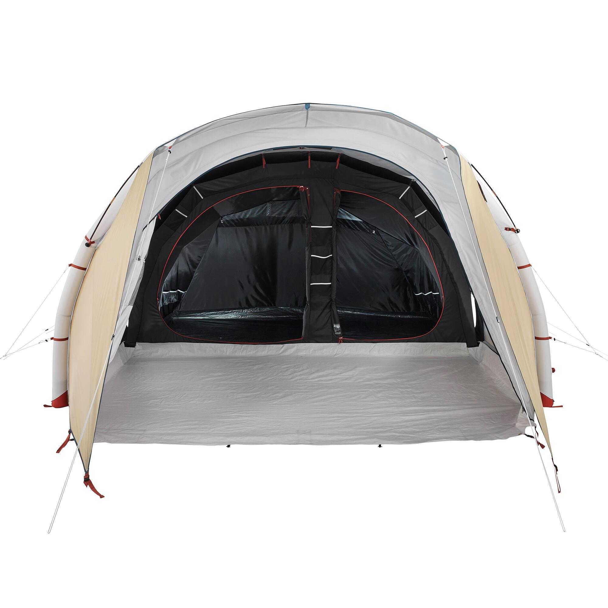 Inflatable Camping Tent 5-Person, Air Seconds 5.2 Fresh & Black - QUECHUA