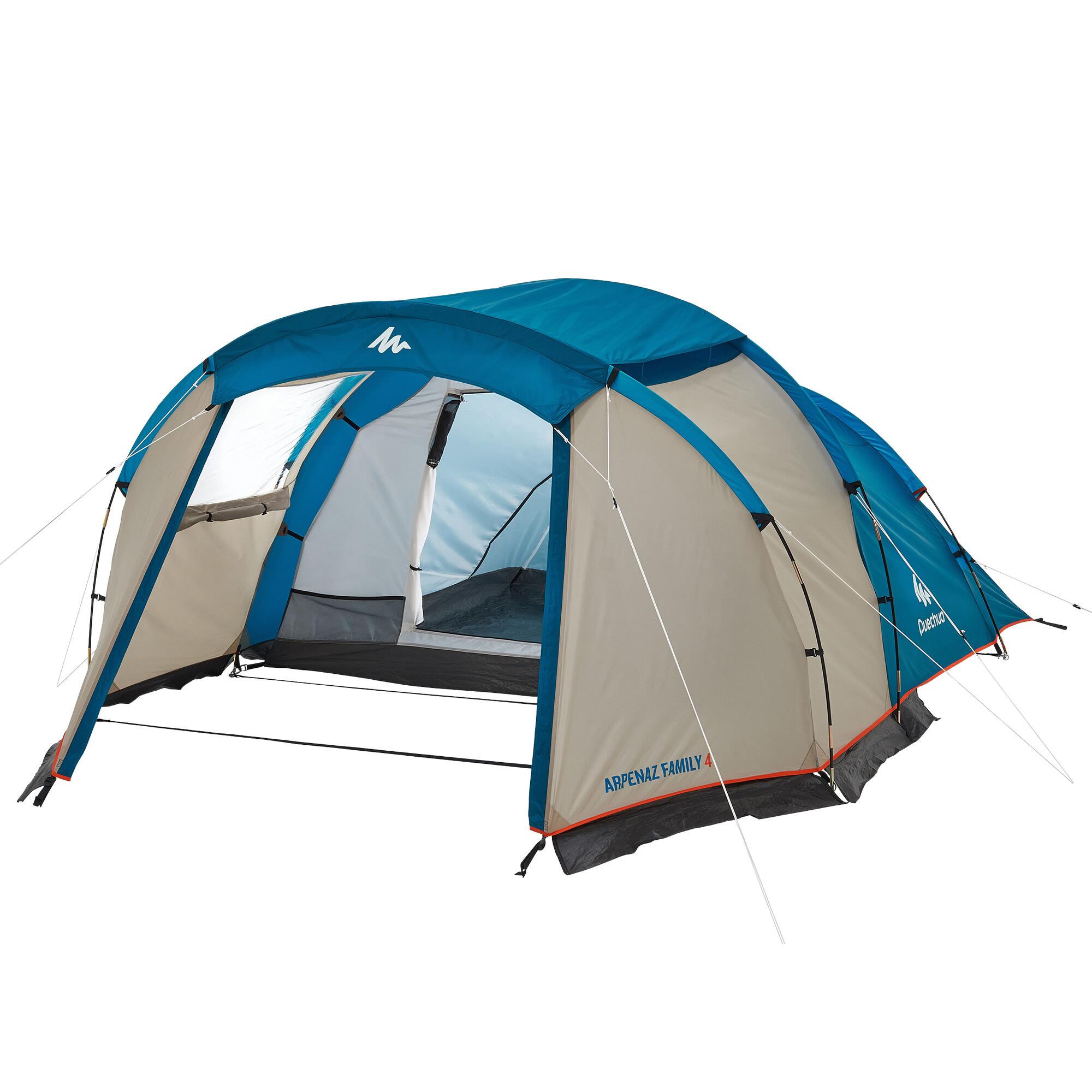 QUECHUA Camping tent with poles - Arpenaz 4 - 4 Person - 1 Bedroom