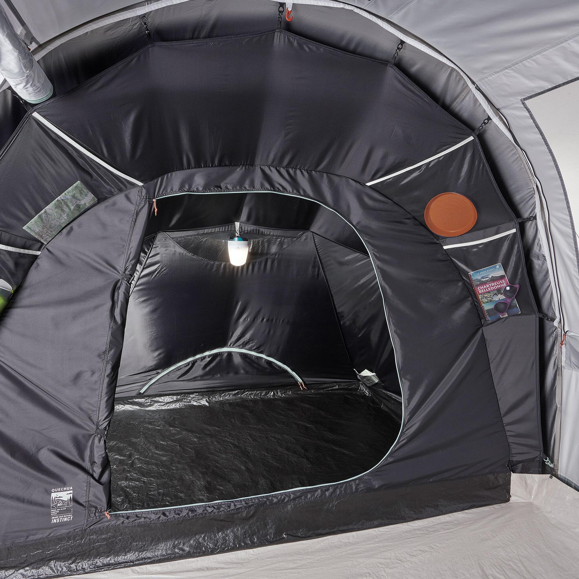4-Person Camping Tent, Arpenaz 4.2 Fresh & Black - QUECHUA