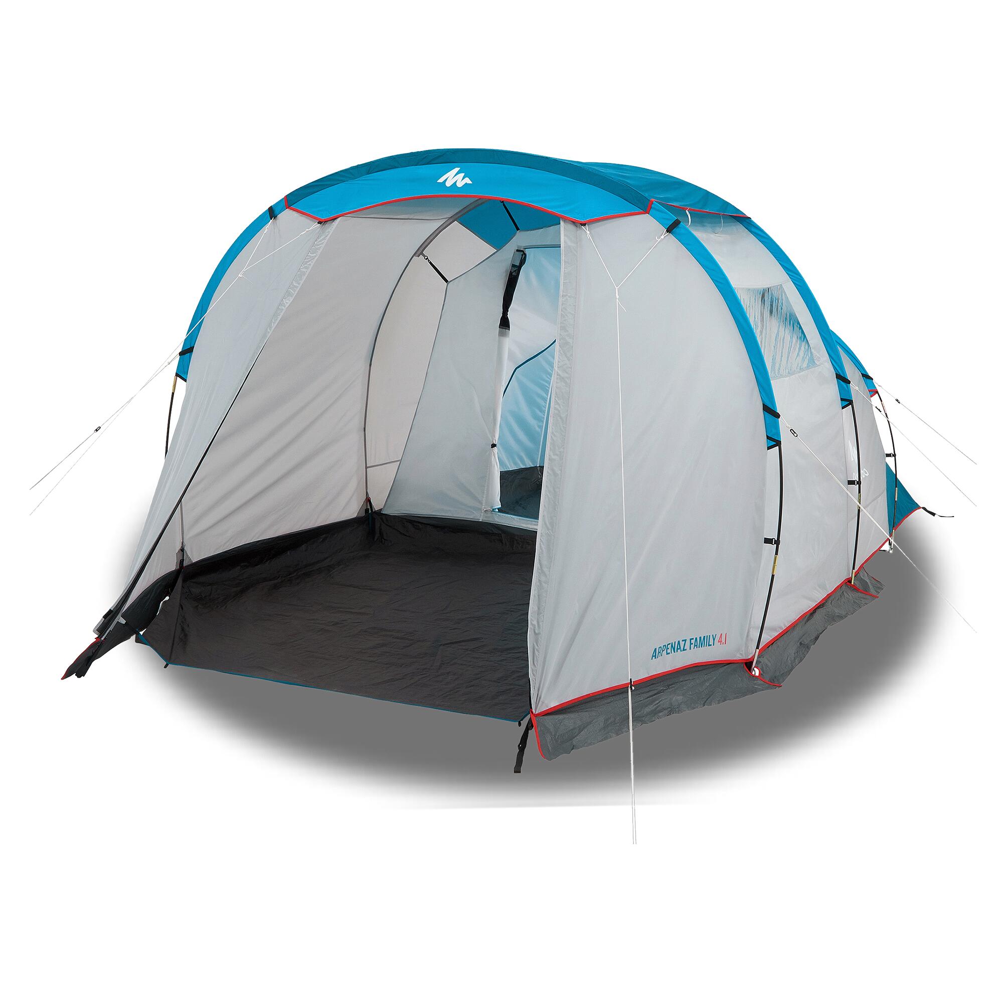 Quechua Camping Tent With Poles - Arpenaz 4.1 4 Person 1 Bedroom
