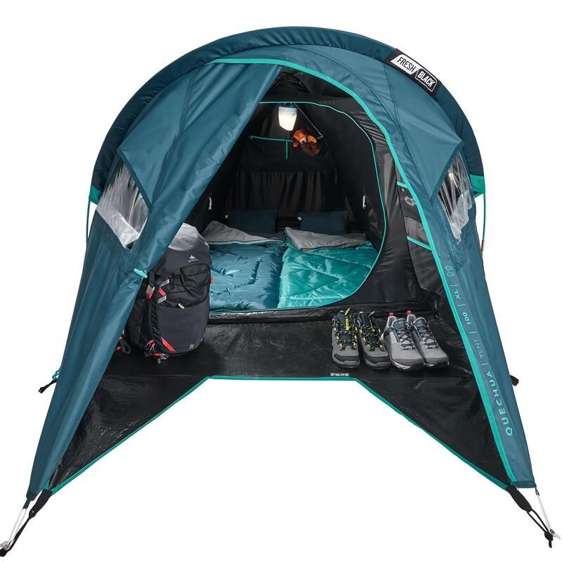 Cort de camping 2 locuri, MH100 XL Fresh & Black
