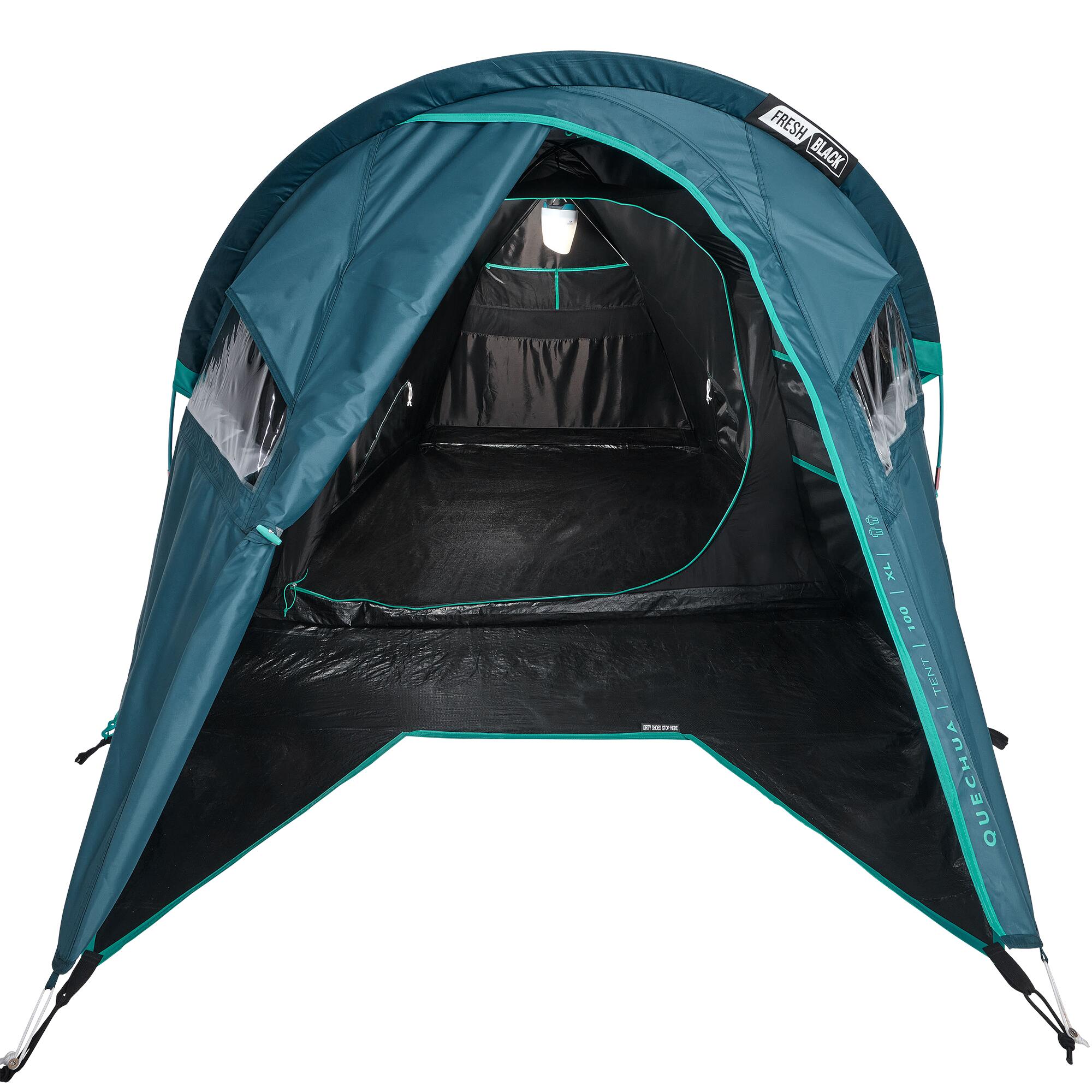 Tente de camping pour 2 personnes, MH 100 Fresh & Black - QUECHUA