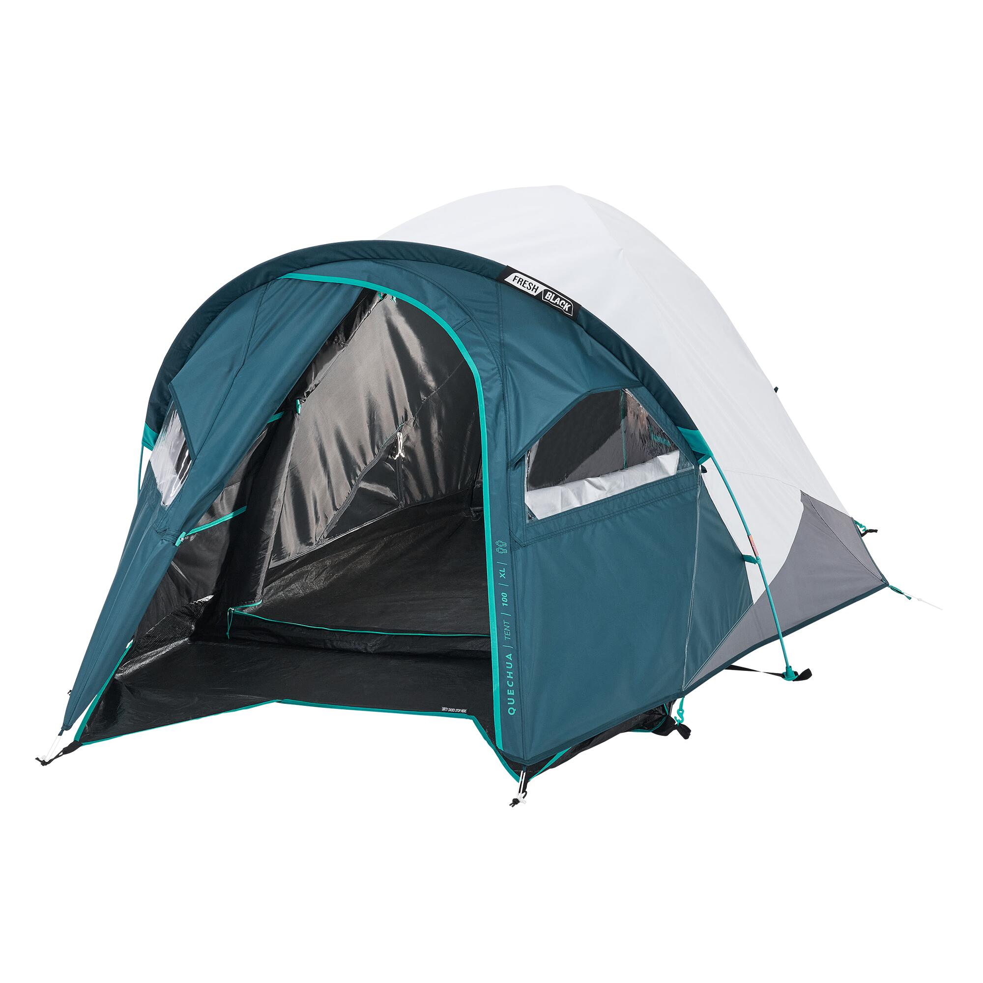 Tente de camping pour 2 personnes, MH 100 Fresh & Black - QUECHUA