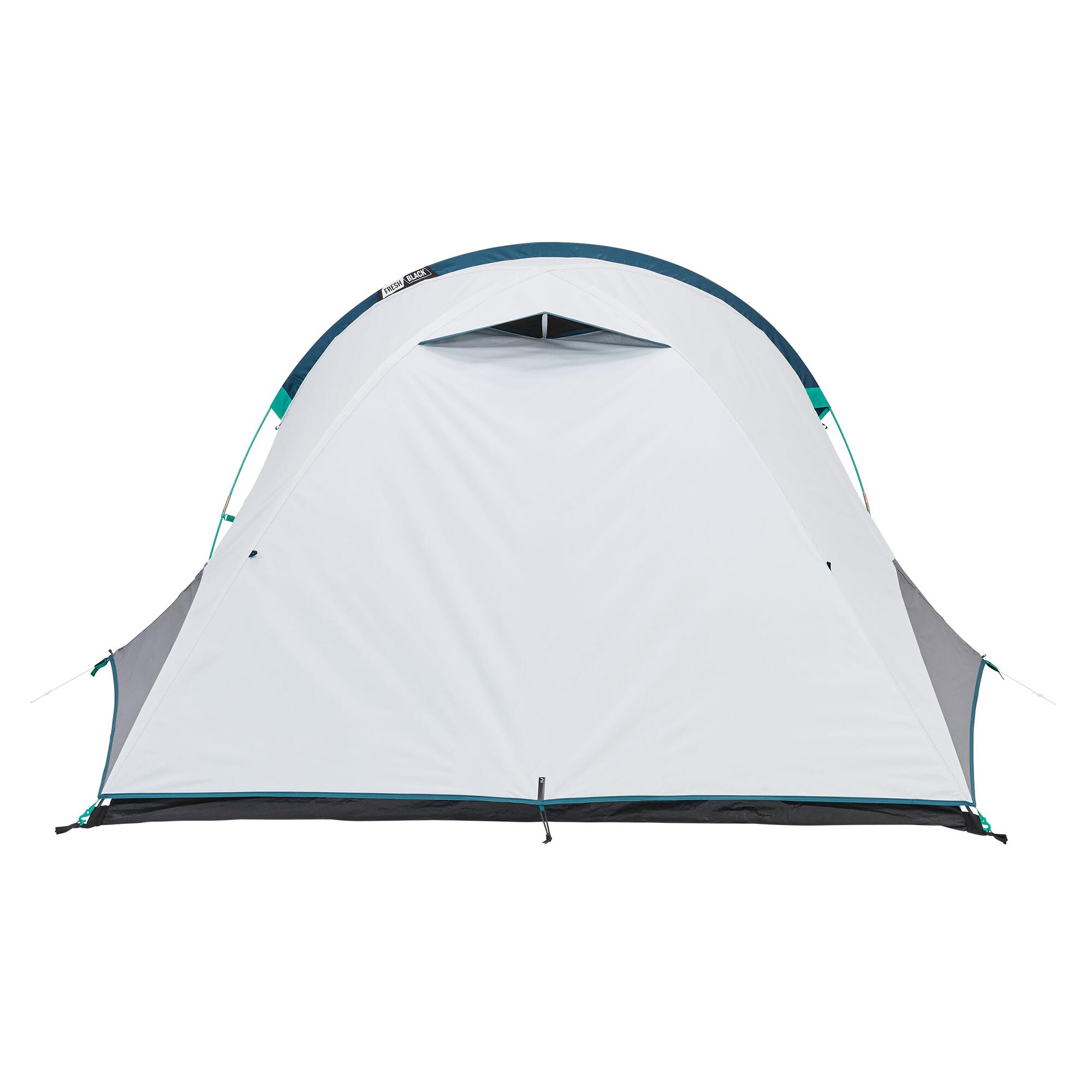 Camping Tent 3-Person, MH 100 XL Fresh & Black - QUECHUA