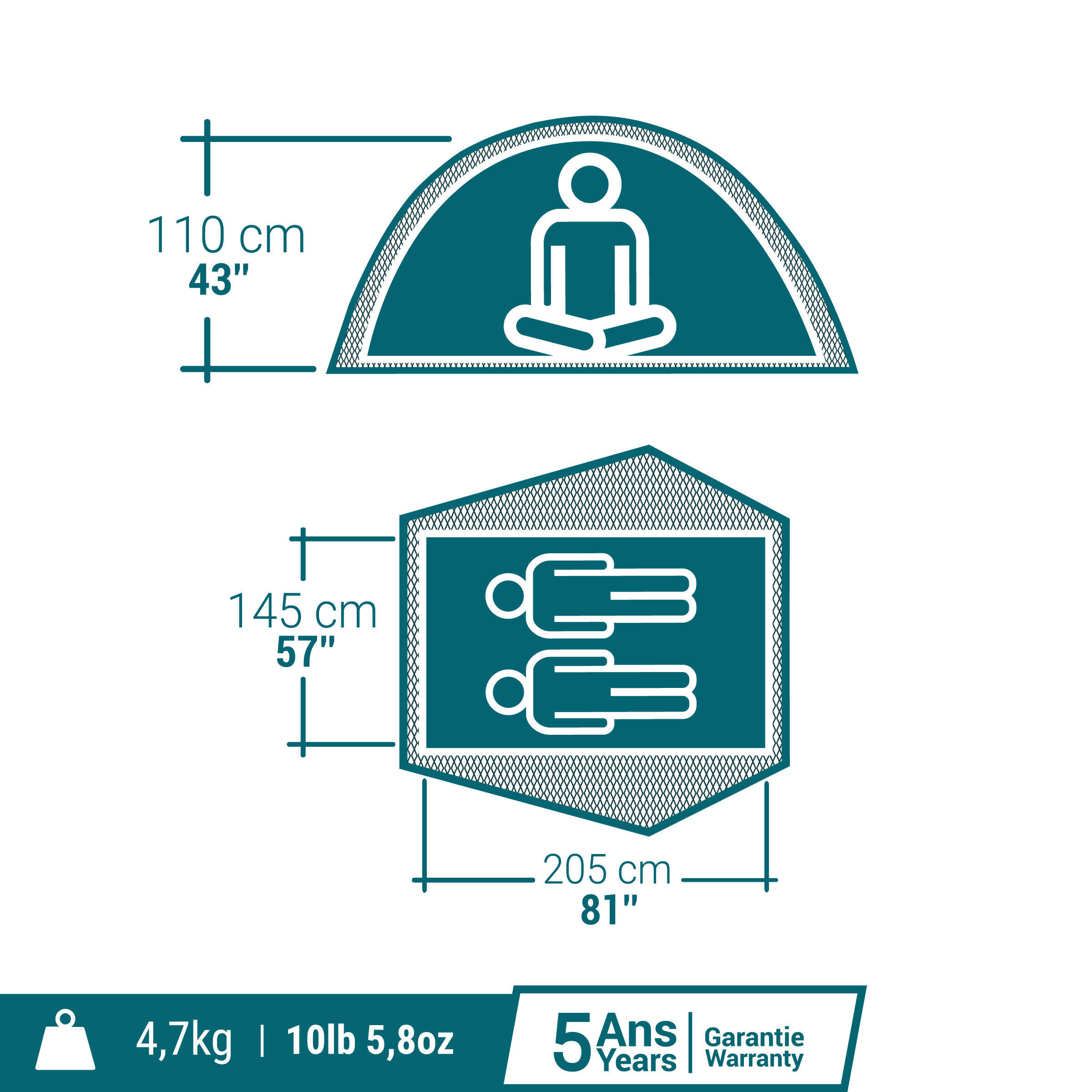 Camping Tent 2 Seconds Easy - 2-Person -  3