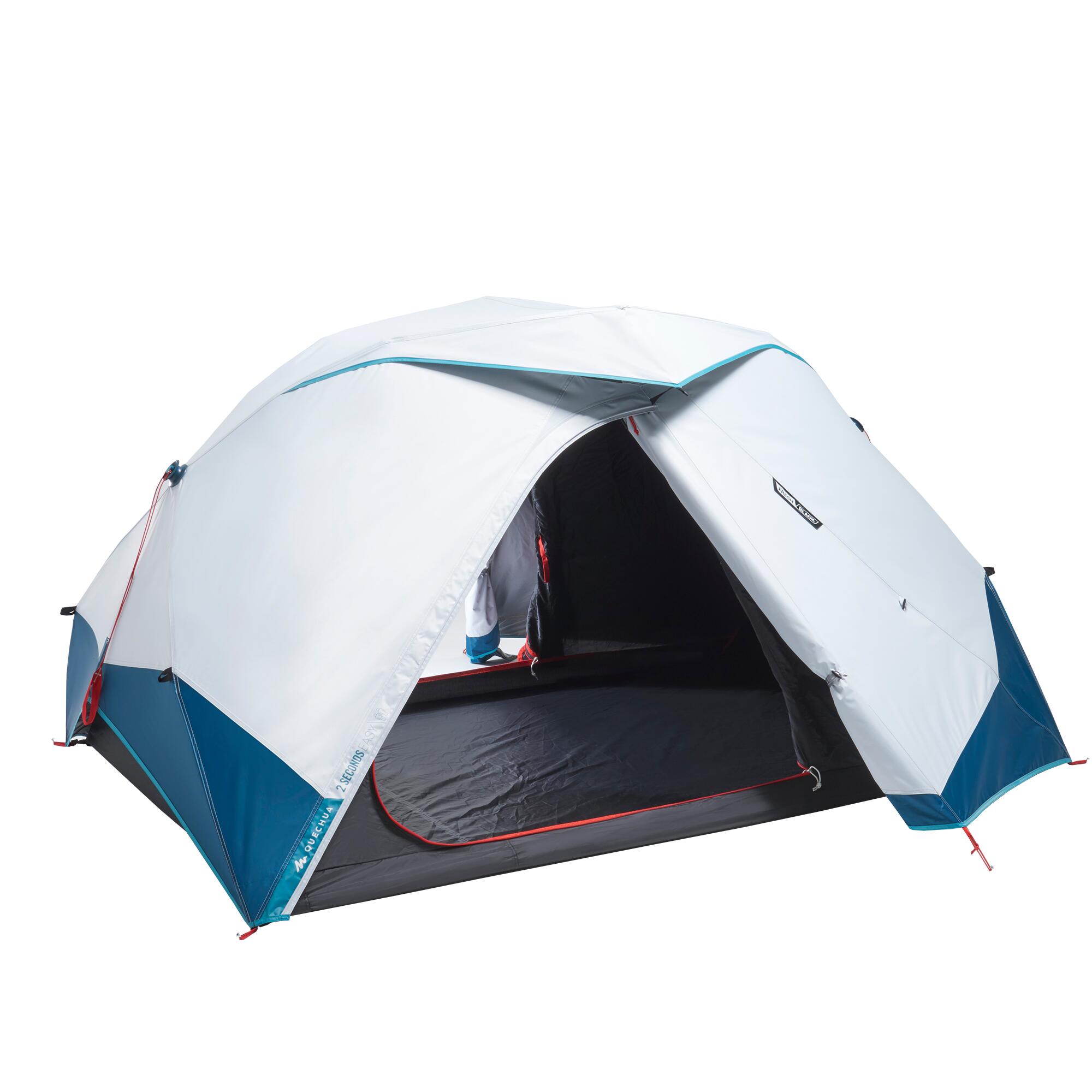 2-person Camping Tent, 2 Seconds Easy Fresh & Black - QUECHUA