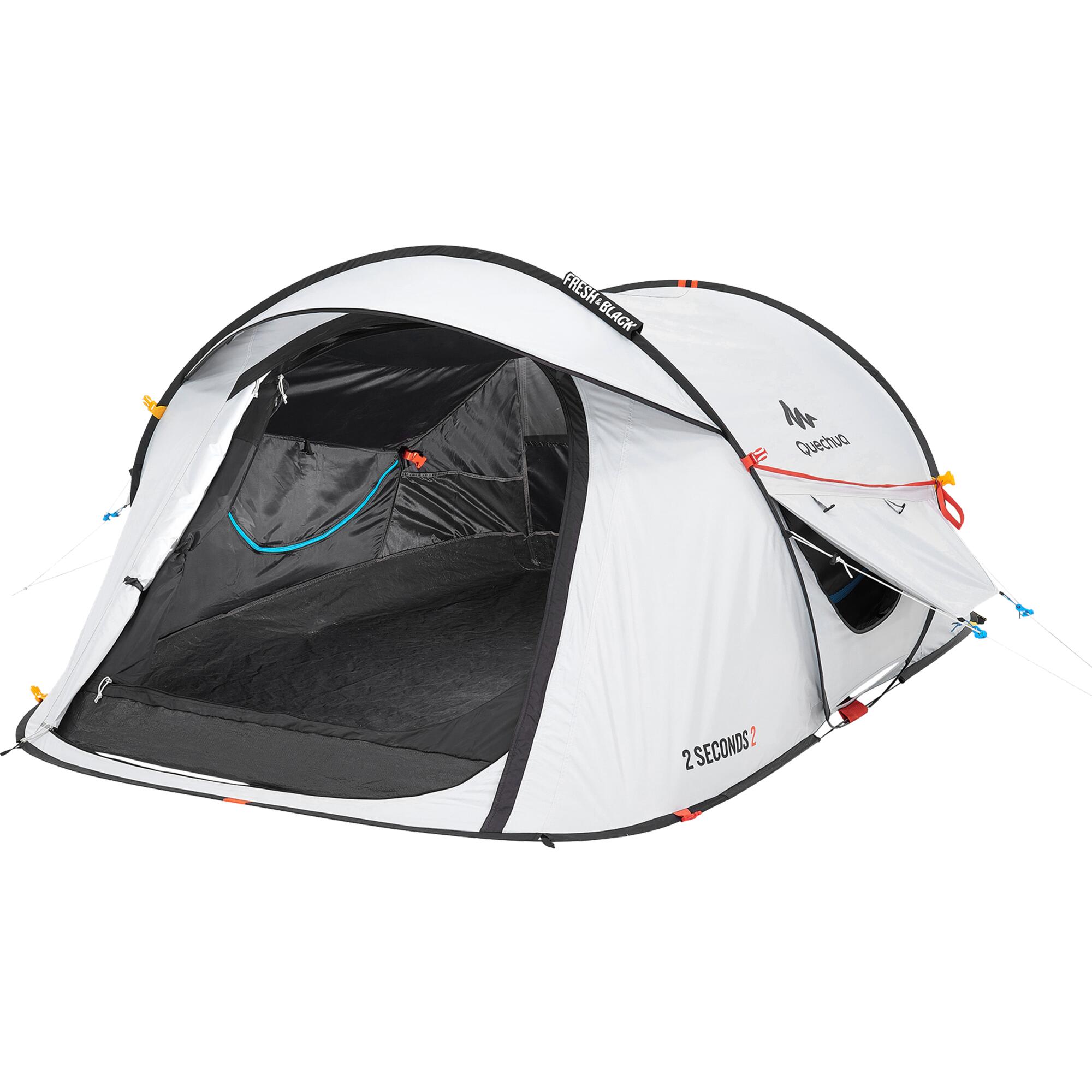 QUECHUA Tente De Camping - 2 Seconds Places Fresh &amp; Black