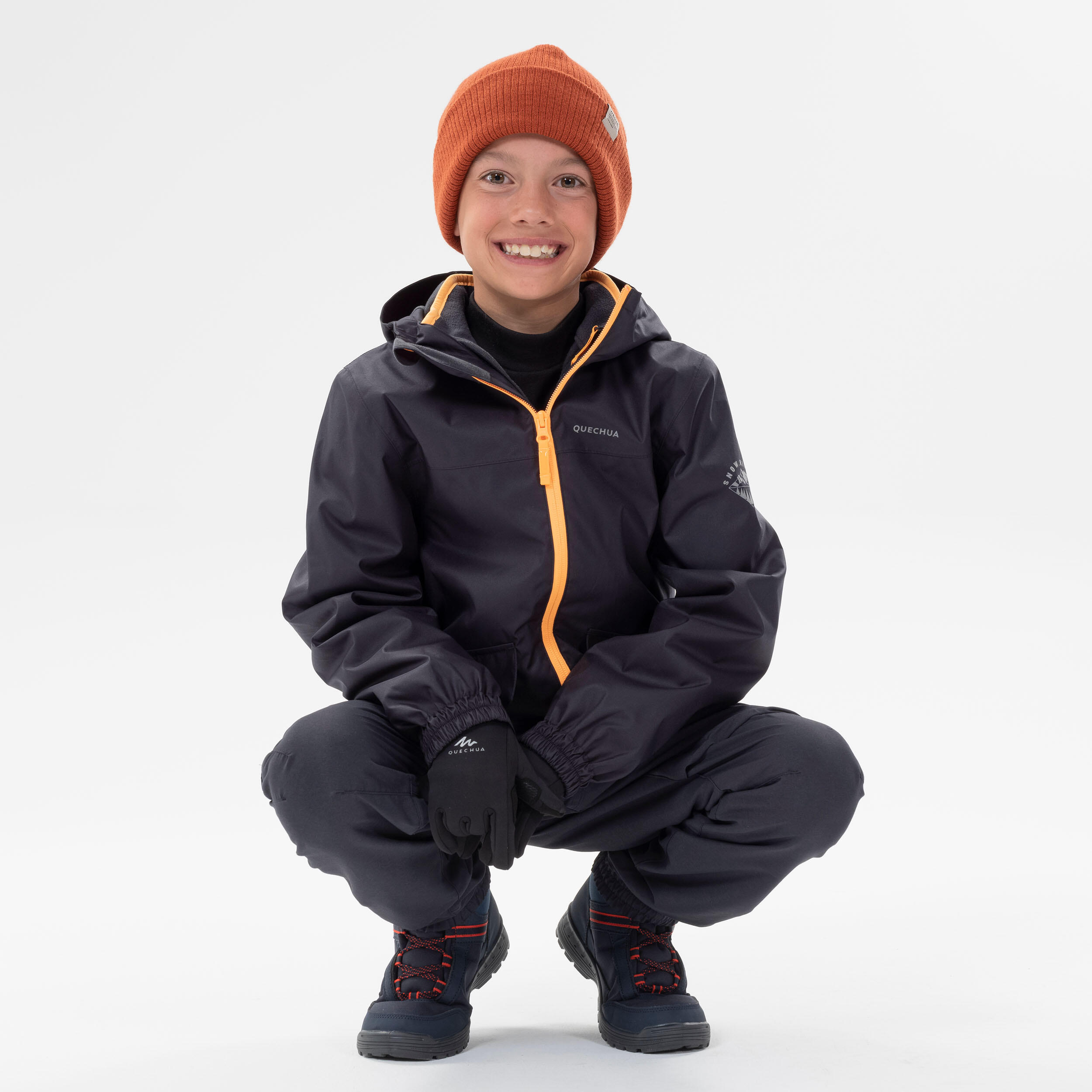 3in1 WARM AND WATERPROOF HIKING JACKET - SH100 -0.5°C - CHILDREN 7 - 15 YEARS