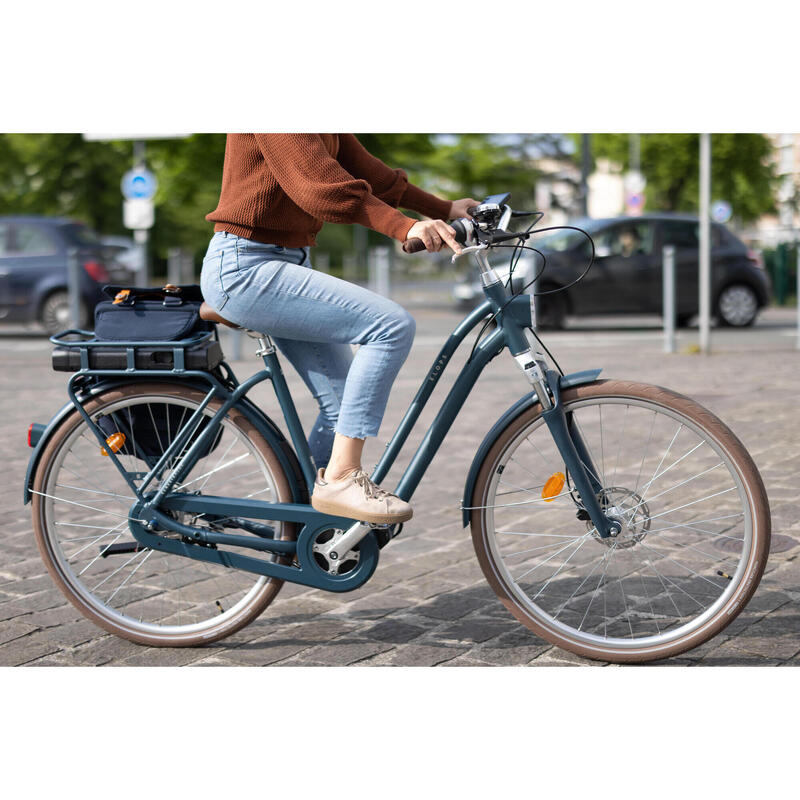 Vélo de ville électrique connecté Elops 920 E Connect LF bleu canard