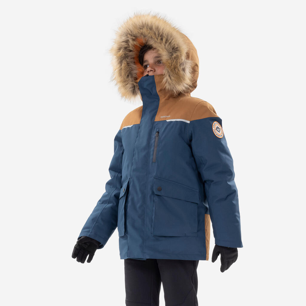 Detská turistická parka - bunda SH900 do -17 °C hrejivá a nepremokavá 7-15 rokov