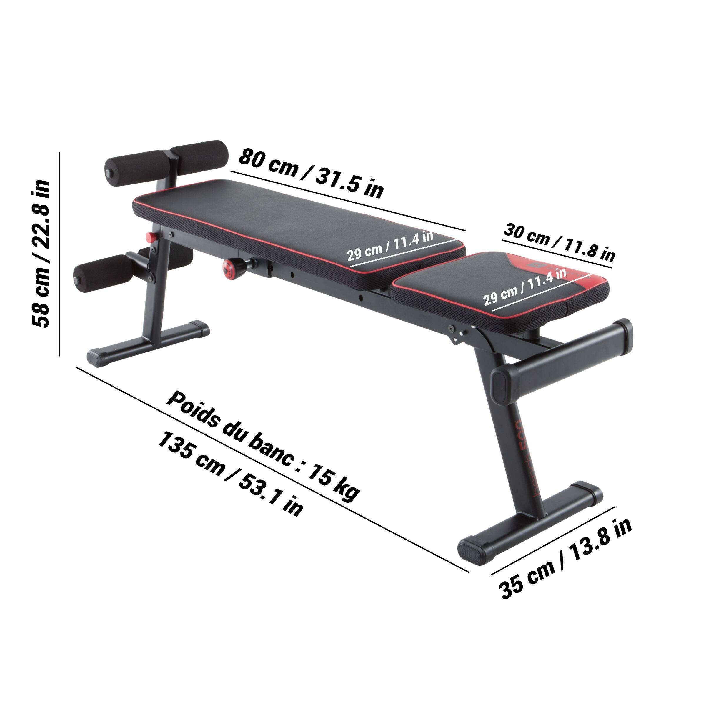 Gym Weight Bench, Foldable, 4 Incline levels, Supports upto 220kg, 500 - Black -  4