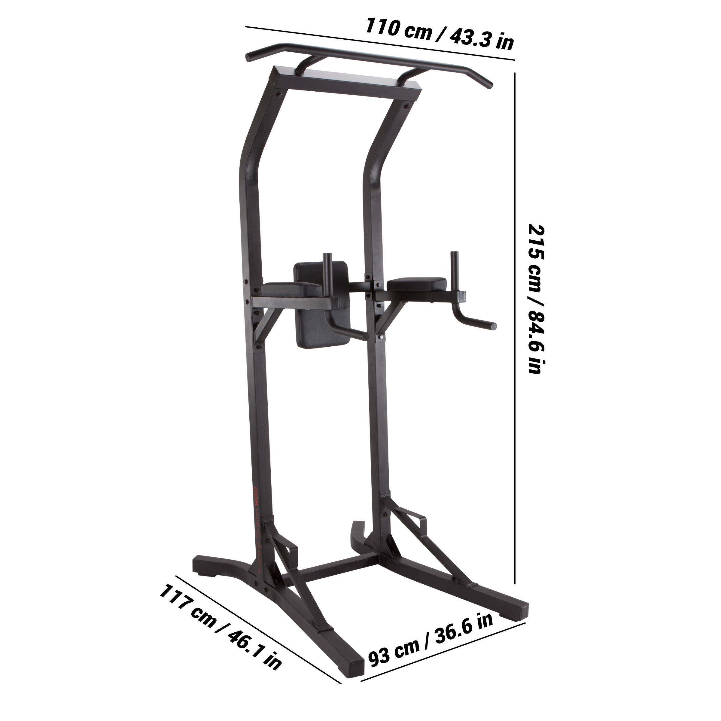Gym Weight Training Pull Up and Dip Station Training Station 900 Black -  4