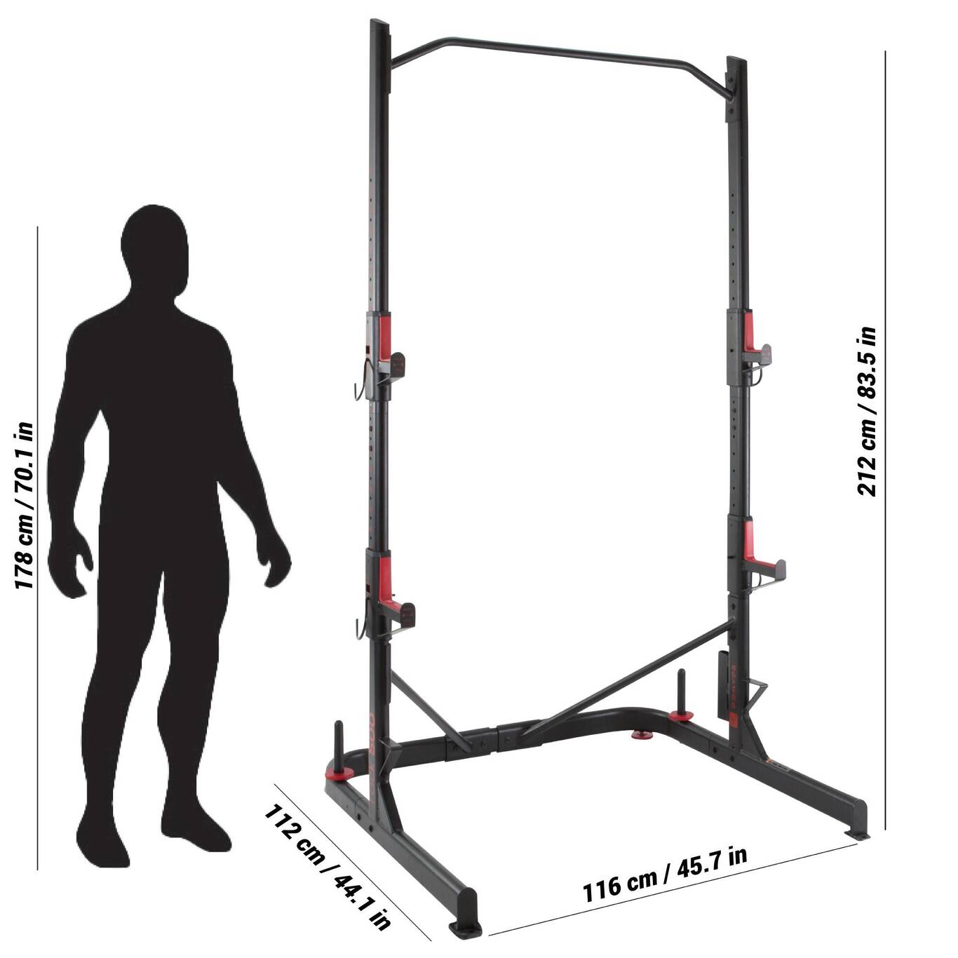 Weight Training Rack Squat/ ChinUp/ Bench Press Domyos Decathlon