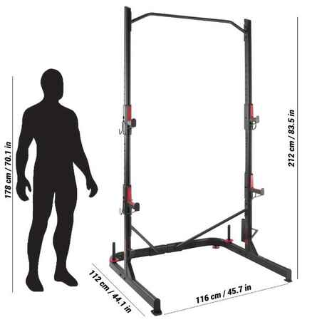 Weight Training Rack Squat/ Chin-Up/ Bench Press - Domyos