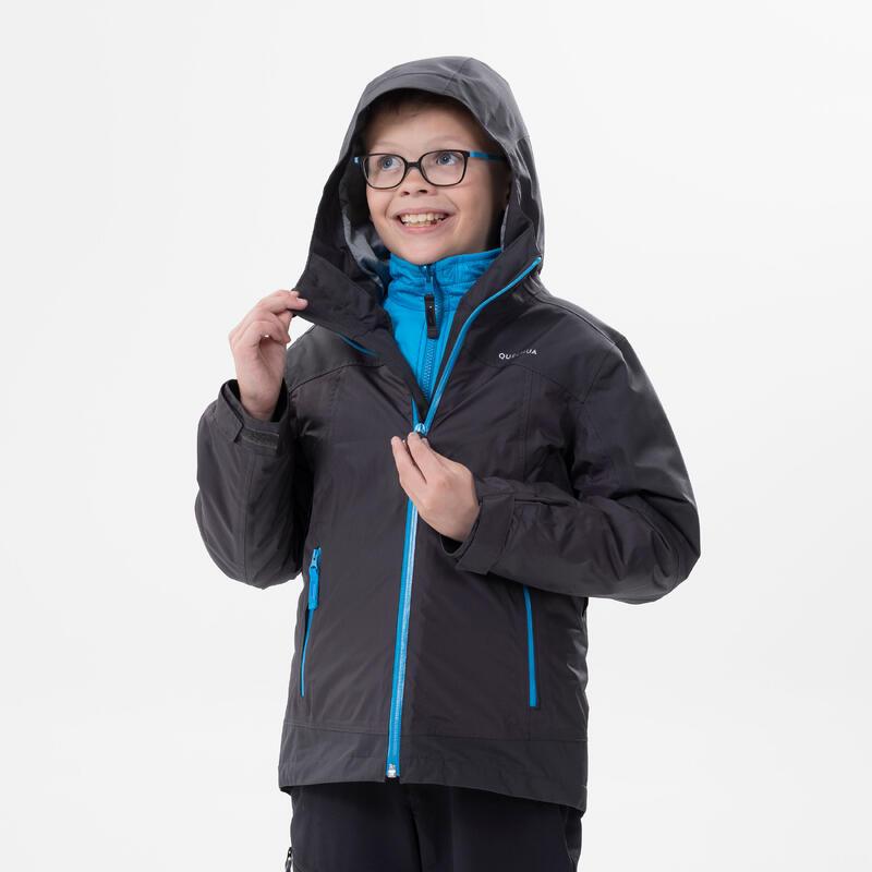 3-in-1 Jacke Kinder Gr.122-170 wasserdicht warm bis -8 °C Winterwandern - SH500 