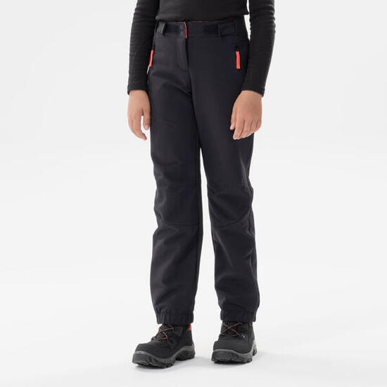Pantalon de randonnée softshell chaud enfant 7-15 ans, MH500 noir