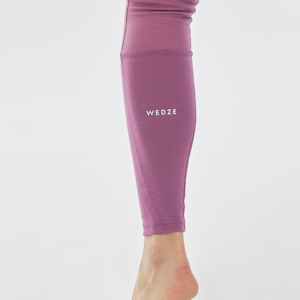 Women’s Merino Wool Ski Base Layer Bottoms  - BL 900 - Pink