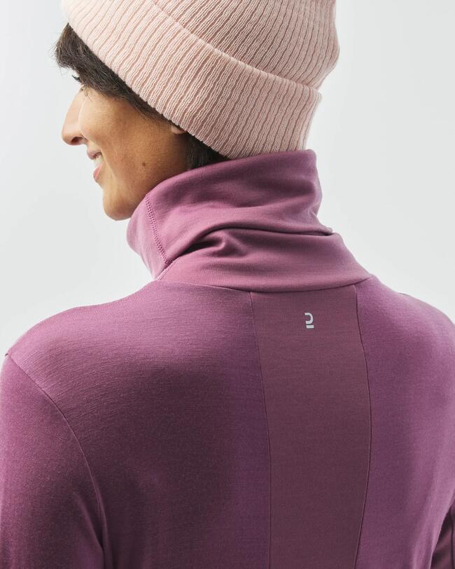 Women's ski base layer - BL 900 Wool high neck - Pink