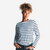 T-Shirt Manches longues - marinière de voile femme Sailing 100 Blanc bleu