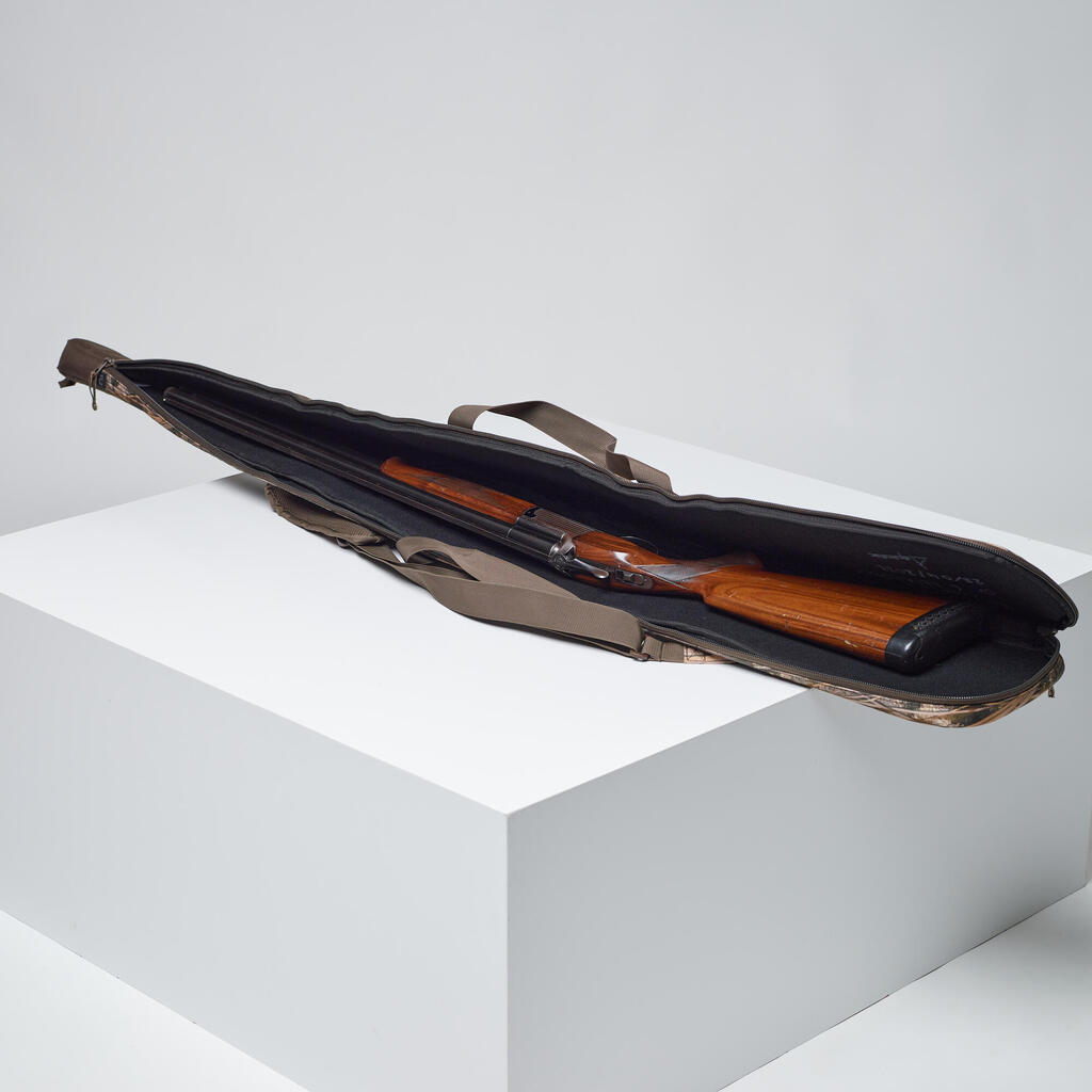 Šautenes futrālis ar siksnām un mitrāju kamuflāžas rakstu, 145 cm