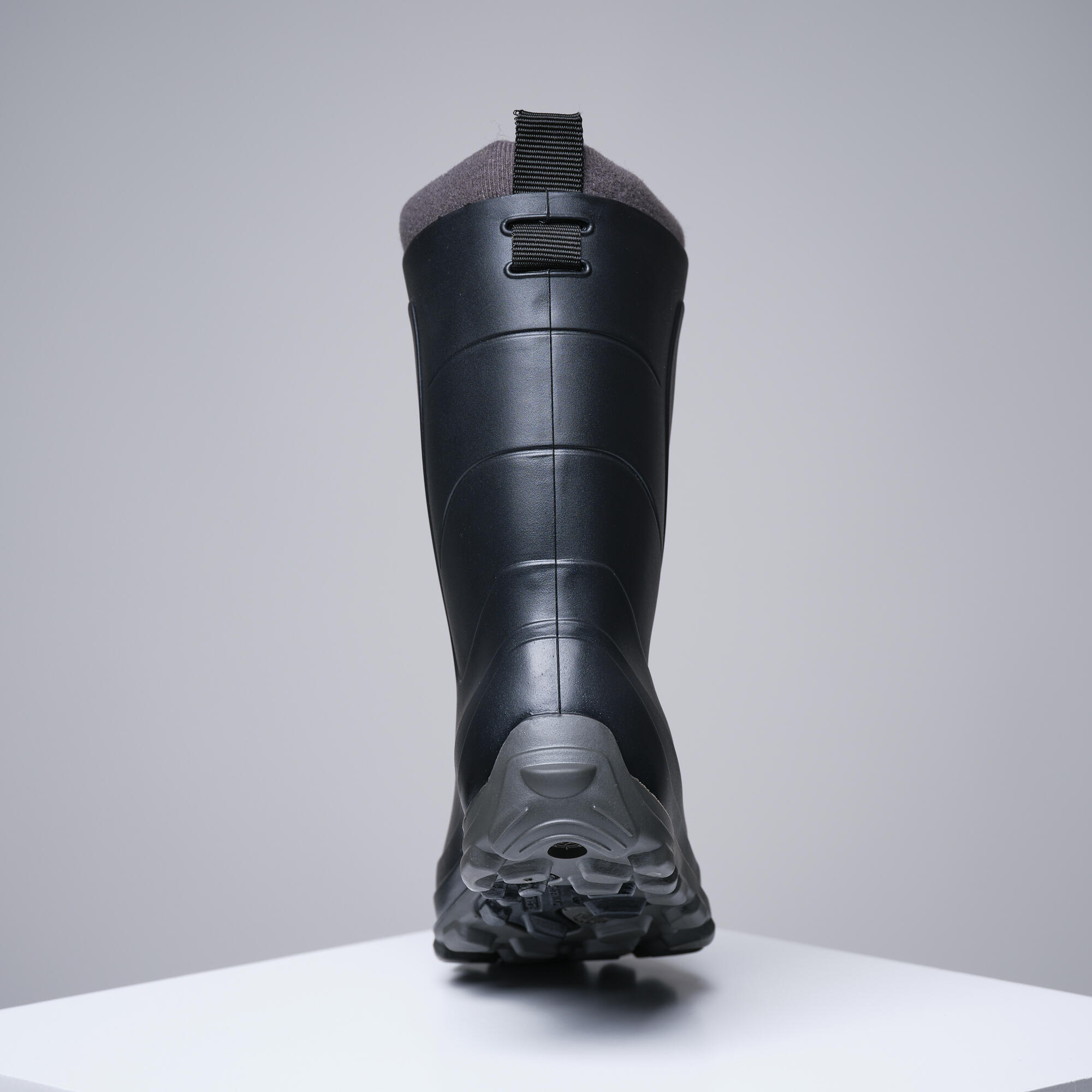 Botas de Agua Niños Katiuskas Solognac 100 Negra Cálidas Forro Polar 5/6