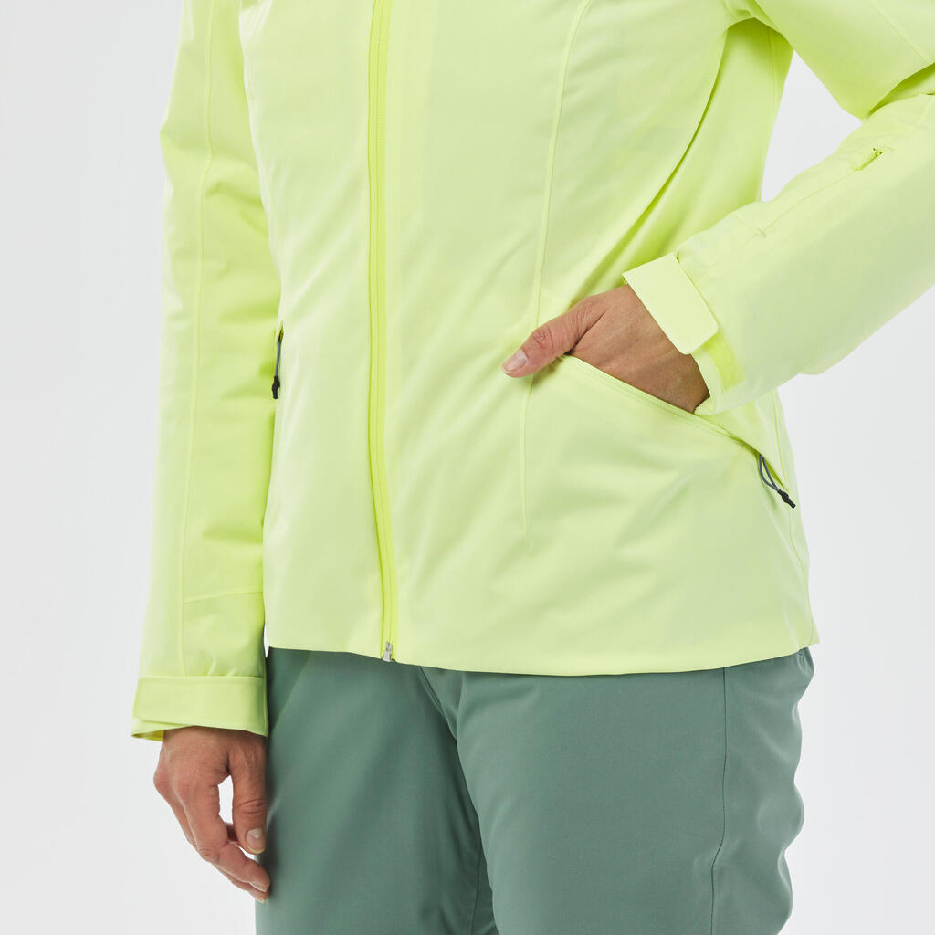 WOMEN’S WARM SKI JACKET - 500 - YELLOW