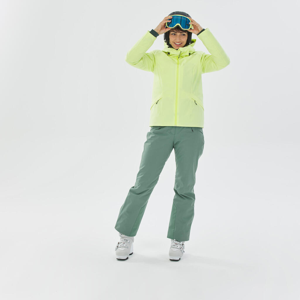 WOMEN’S WARM SKI JACKET - 500 - YELLOW