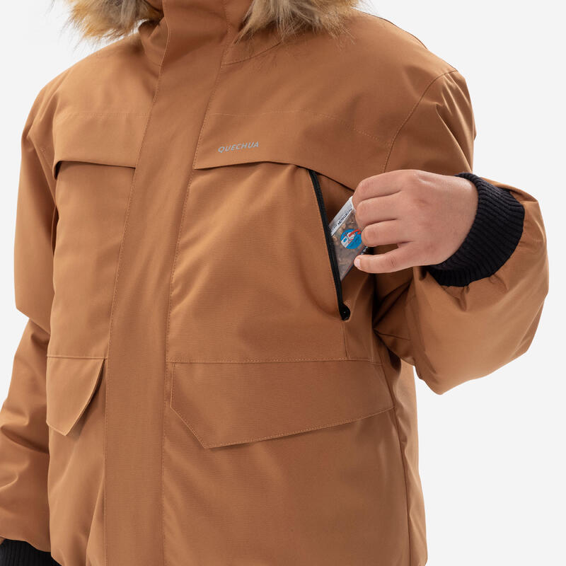 BLOUSON CHAUD ET IMPERMÉABLE DE RANDONNÉE - SH100 -6,5°C - ENFANT 7 - 15 ANS