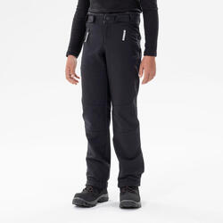 Pantalon softshell chaud de randonnée enfant 7-15 ans, MH500 noir