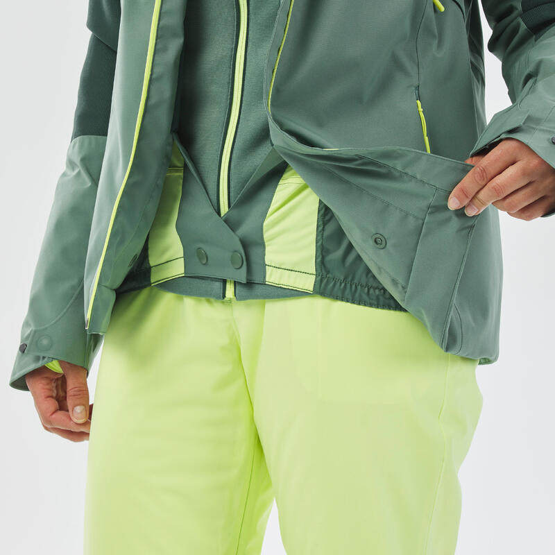 Chaqueta de esquí y nieve impermeable mujer Wedze 500 Sport verde