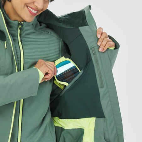 Γυναικείο μπουφάν σκι - 500 sport - Πράσινο
