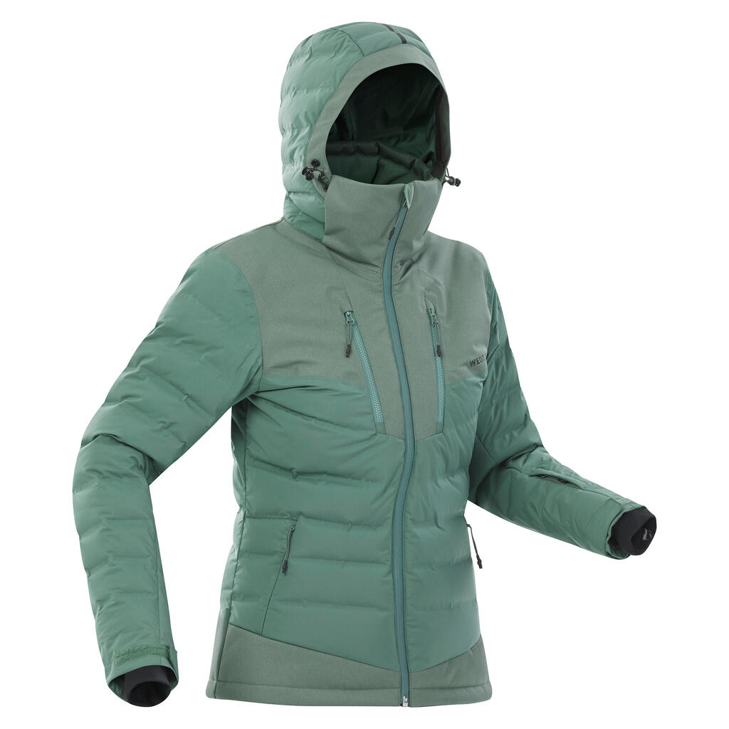 Skijacke Daunenjacke Damen warm - Piste 900 grün 