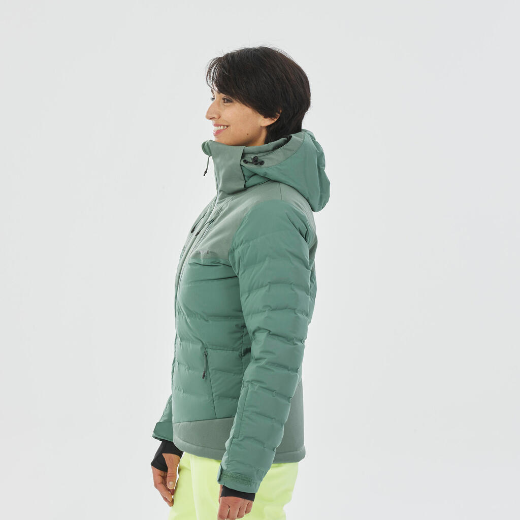 Skijacke Daunenjacke Damen warm - Piste 900 grün 