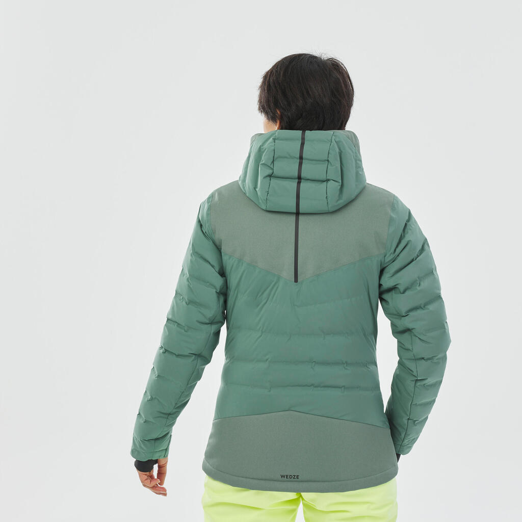 WOMEN’S WARM DOWN SKI JACKET - 900 WARM - GREEN