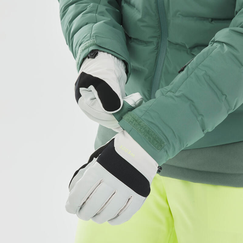 Dámská péřová lyžařská bunda 900 WARM zelená