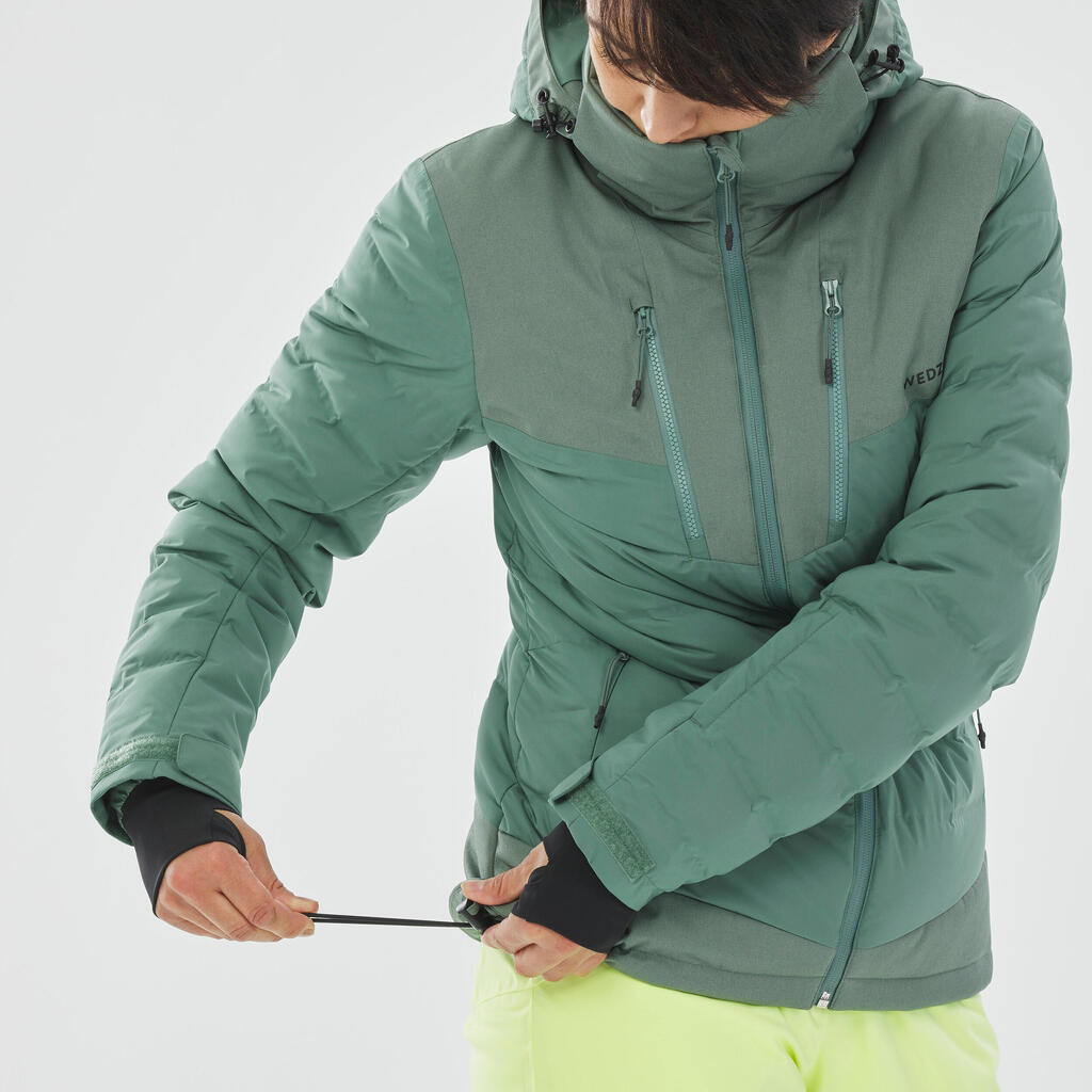 WOMEN’S WARM DOWN SKI JACKET - 900 WARM - GREEN