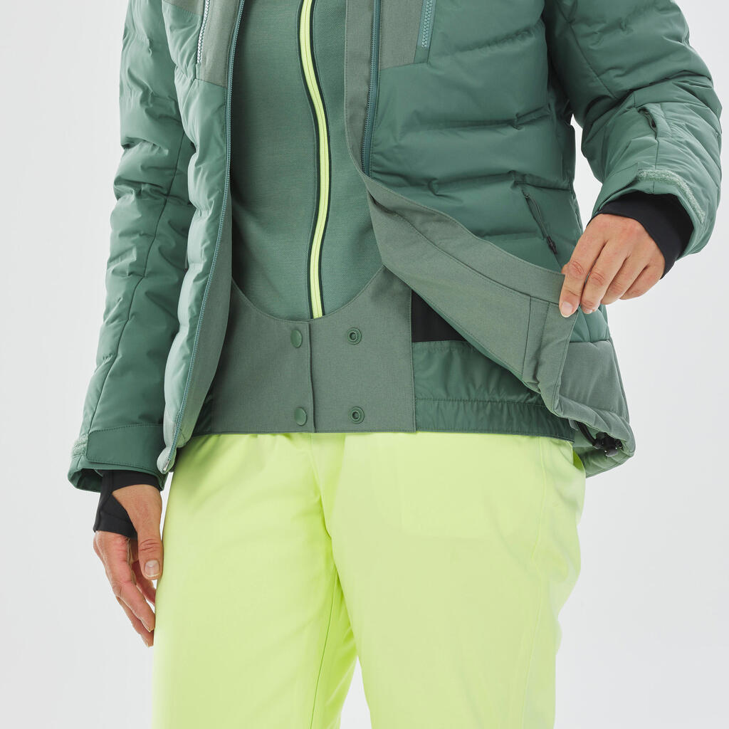 Skijacke Daunenjacke Damen warm - Piste 900 grün 