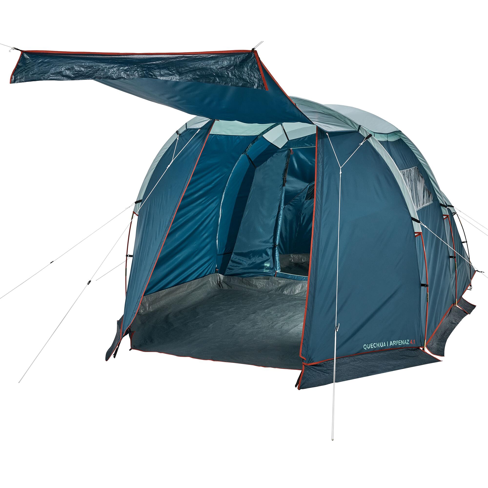 Camping Tent with Poles 4 Person, Arpenaz 4.1 - QUECHUA