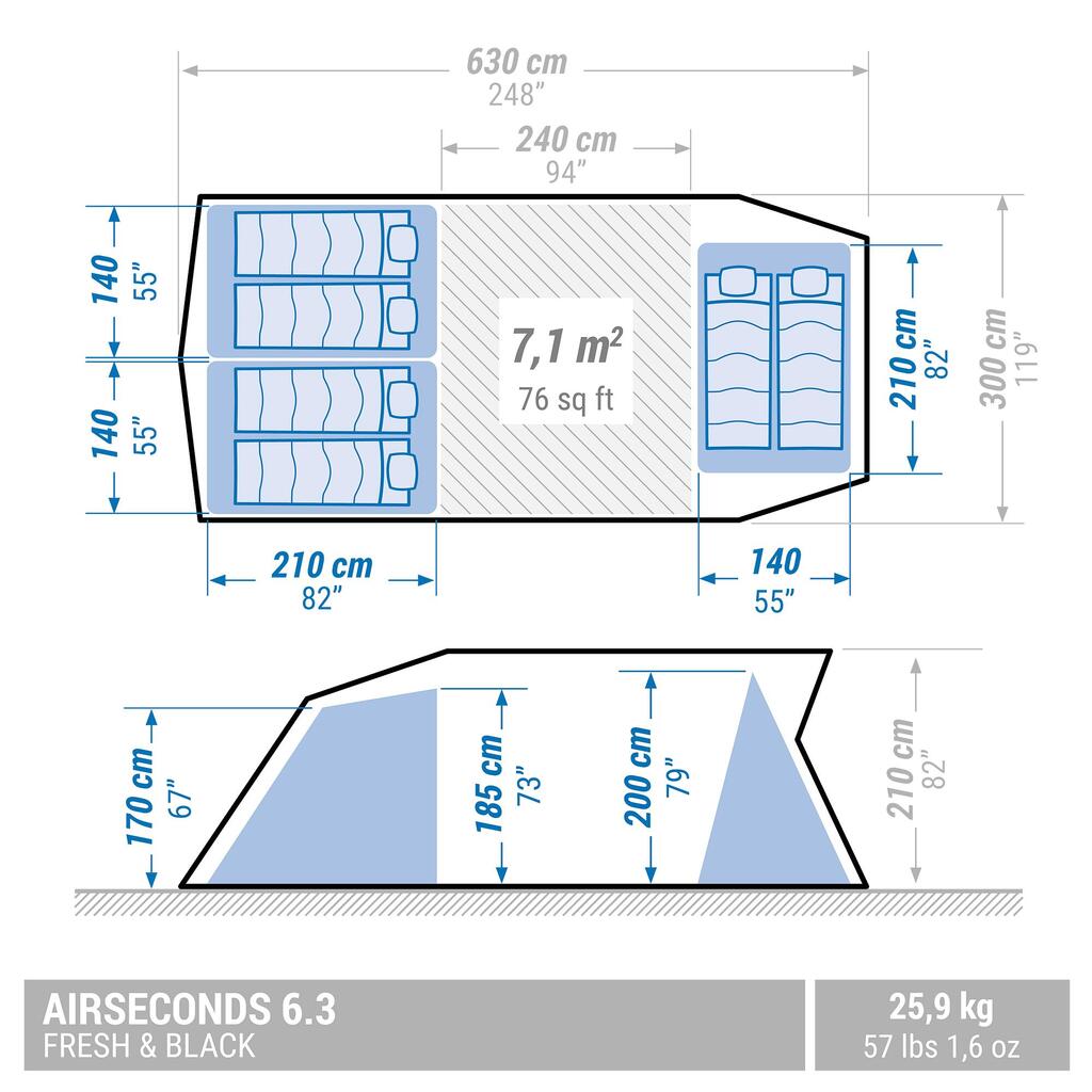 Pripučiama palapinė „Air Seconds 6.3 F&B